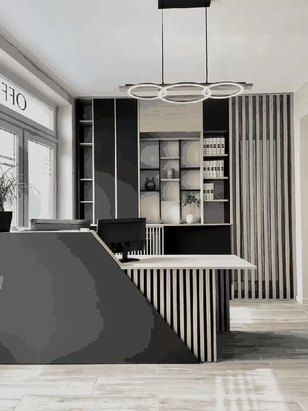 Lamello: Sophisticated interior design of a reception area